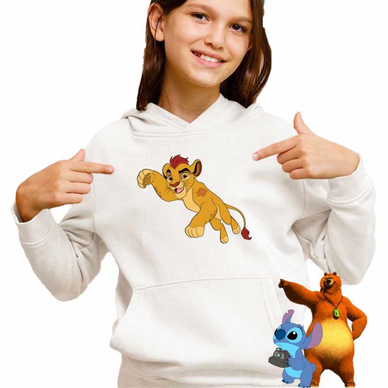 Fashion, accesorii si bijuterii - Copii - Imbracaminte copii - Pulovere si hanorace copii - Hanorac Copii Fete Kion Garda Felina Meme, alb, marime M Copii - Infinity.ro
