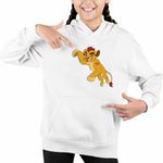 Fashion, accesorii si bijuterii - Copii - Imbracaminte copii - Pulovere si hanorace copii - Hanorac Copii Fete Kion Garda Felina Meme, alb, marime M Copii - Infinity.ro