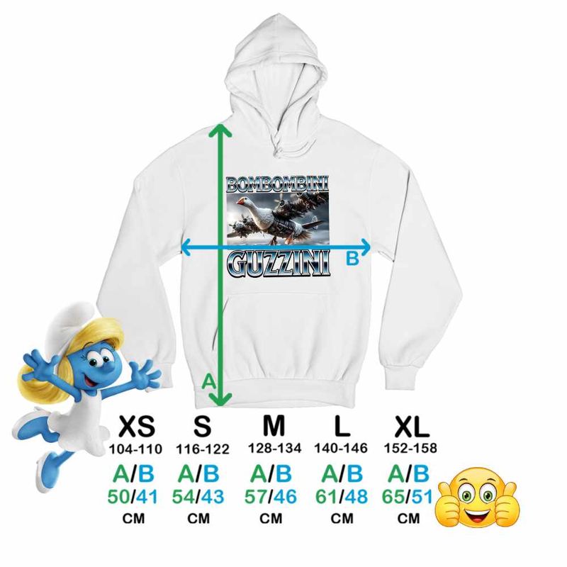 Fashion, accesorii si bijuterii - Copii - Imbracaminte copii - Pulovere si hanorace copii - Hanorac Copii Baieti Bombombini Guzzini Italian Meme Brainrot Brain Rot, alb, marime XS Copii - Infinity.ro