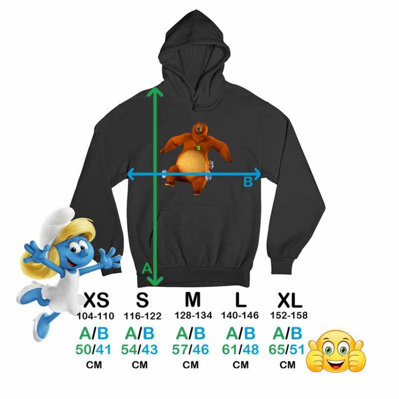 Fashion, accesorii si bijuterii - Copii - Imbracaminte copii - Pulovere si hanorace copii - Hanorac Copii Baieti Ursul Grizzy si lemingii Grizzly, negru, marime S Copii - Infinity.ro