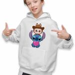 Fashion, accesorii si bijuterii - Copii - Imbracaminte copii - Pulovere si hanorace copii - Hanorac Copii Baieti Stich Labubu Meme, alb, marime L Copii - Infinity.ro