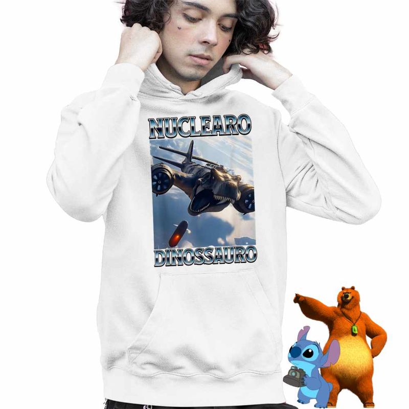 Fashion, accesorii si bijuterii - Copii - Imbracaminte copii - Pulovere si hanorace copii - Hanorac Copii Baieti Nuclearo Dinossauro Italian Meme Brainrot Brain Rot, alb, marime XL Copii - Infinity.ro