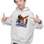 Fashion, accesorii si bijuterii - Copii - Imbracaminte copii - Pulovere si hanorace copii - Hanorac Copii Baieti Grizzy Lemingi Brainrot Tung Sahur Tralalero Wukong, alb, marime XS Copii - Infinity.ro