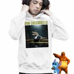 Fashion, accesorii si bijuterii - Copii - Imbracaminte copii - Pulovere si hanorace copii - Hanorac Copii Baieti Don Coccodrillo Italian Meme Brainrot Brain Rot, alb, marime XL Copii - Infinity.ro