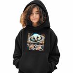 Fashion, accesorii si bijuterii - Copii - Imbracaminte copii - Pulovere si hanorace copii - Hanorac Copii Fete Vaca Saturno Saturnita Italian Meme Brainrot Brain Rot, negru, marime XS Copii - Infinity.ro