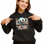 Fashion, accesorii si bijuterii - Copii - Imbracaminte copii - Pulovere si hanorace copii - Hanorac Copii Fete Vaca Saturno Saturnita Italian Meme Brainrot Brain Rot, negru, marime XS Copii - Infinity.ro