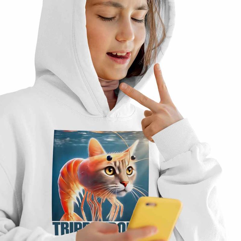 Fashion, accesorii si bijuterii - Copii - Imbracaminte copii - Pulovere si hanorace copii - Hanorac Copii Fete Trippi Troppi  Italian Meme Brainrot Brain Rot, alb, marime M Copii - Infinity.ro