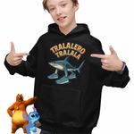Fashion, accesorii si bijuterii - Copii - Imbracaminte copii - Pulovere si hanorace copii - Hanorac Copii Baieti Tralalero Tralala Shark Italian Meme Brainrot Brain Rot, negru, marime S Copii - Infinity.ro