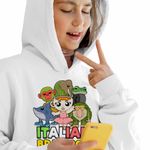 Fashion, accesorii si bijuterii - Copii - Imbracaminte copii - Pulovere si hanorace copii - Hanorac Copii Fete Italian Ballerina Tralalero BrrBrr Brainrot Brain Rot, alb, marime XL Copii - Infinity.ro