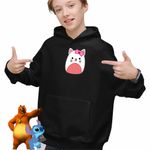 Fashion, accesorii si bijuterii - Copii - Imbracaminte copii - Pulovere si hanorace copii - Hanorac Copii Baieti Squishmallows Hello Kitty, negru, marime L Copii - Infinity.ro