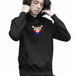 Fashion, accesorii si bijuterii - Copii - Imbracaminte copii - Pulovere si hanorace copii - Hanorac Copii Baieti Squishmallows Soldatel Mos Craciun Gerila, negru, marime M Copii - Infinity.ro