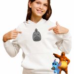 Fashion, accesorii si bijuterii - Copii - Imbracaminte copii - Pulovere si hanorace copii - Hanorac Copii Fete Squishmallows RIP Mormant Horror, alb, marime M Copii - Infinity.ro