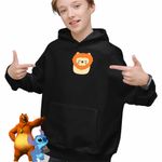 Fashion, accesorii si bijuterii - Copii - Imbracaminte copii - Pulovere si hanorace copii - Hanorac Copii Baieti Squishmallows Leu Africa, negru, marime XS Copii - Infinity.ro