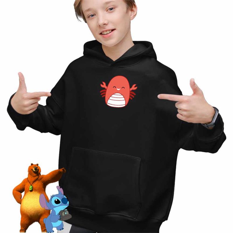 Fashion, accesorii si bijuterii - Copii - Imbracaminte copii - Pulovere si hanorace copii - Hanorac Copii Baieti Squishmallows Homar Ocean, negru, marime S Copii - Infinity.ro