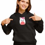 Fashion, accesorii si bijuterii - Copii - Imbracaminte copii - Pulovere si hanorace copii - Hanorac Copii Fete Squishmallows Hello Kitty, negru, marime XL Copii - Infinity.ro