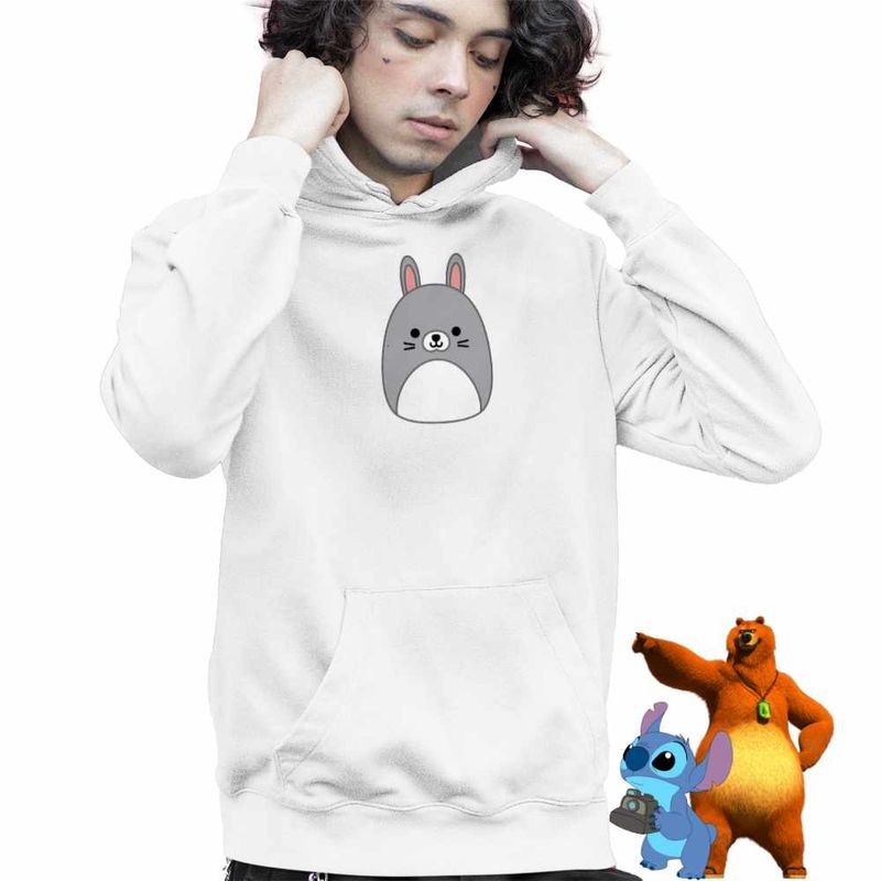 Fashion, accesorii si bijuterii - Copii - Imbracaminte copii - Pulovere si hanorace copii - Hanorac Copii Baieti Squishmallow Iepure, alb, marime XS Copii - Infinity.ro