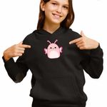 Fashion, accesorii si bijuterii - Copii - Imbracaminte copii - Pulovere si hanorace copii - Hanorac Copii Fete Squishmallow Fluturas, negru, marime S Copii - Infinity.ro