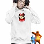 Fashion, accesorii si bijuterii - Copii - Imbracaminte copii - Pulovere si hanorace copii - Hanorac Copii Baieti Squishmallows Minnie Mickey Mouse, alb, marime S Copii - Infinity.ro