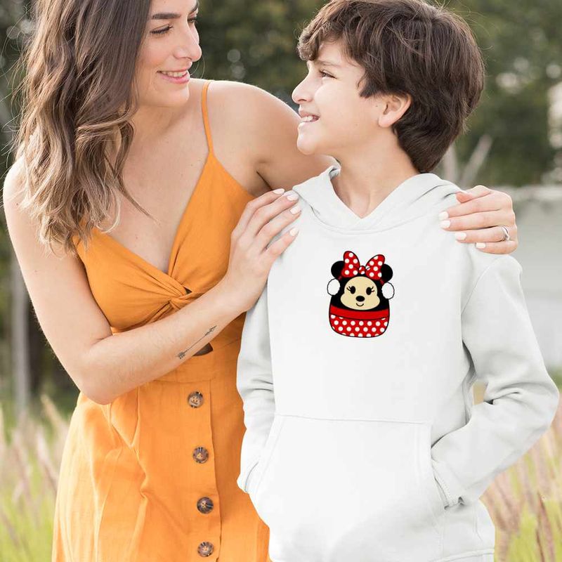 Fashion, accesorii si bijuterii - Copii - Imbracaminte copii - Pulovere si hanorace copii - Hanorac Copii Baieti Squishmallows Minnie Mickey Mouse, alb, marime S Copii - Infinity.ro