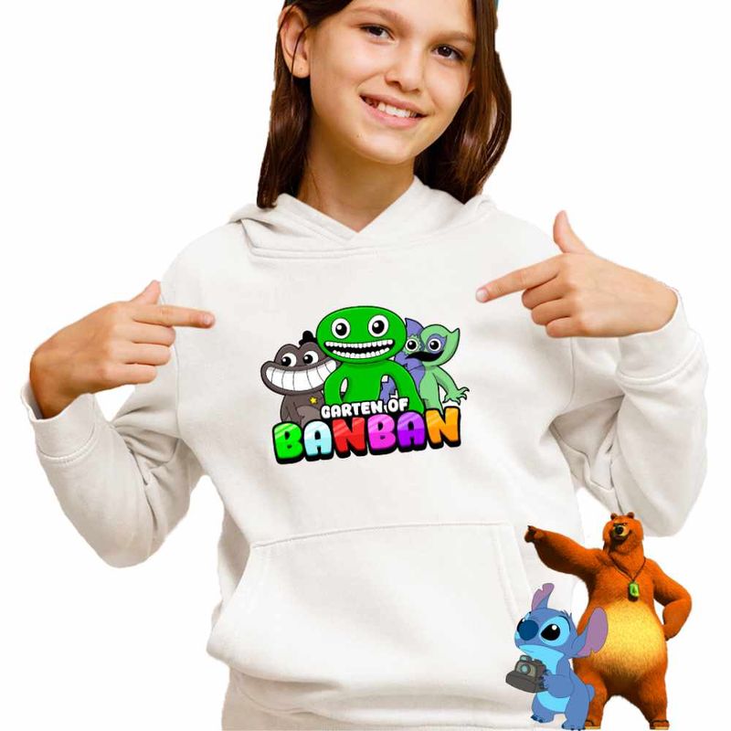 Fashion, accesorii si bijuterii - Copii - Imbracaminte copii - Pulovere si hanorace copii - Hanorac Copii Fete Banban Sheriff Jumbo BitterGiggle, alb, marime L Copii - Infinity.ro