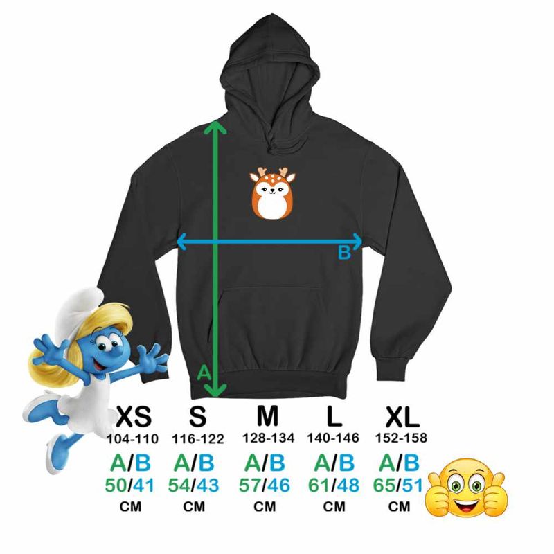 Fashion, accesorii si bijuterii - Copii - Imbracaminte copii - Pulovere si hanorace copii - Hanorac Copii Baieti Squishmallows Ren Craciun, negru, marime L Copii - Infinity.ro
