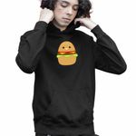 Fashion, accesorii si bijuterii - Copii - Imbracaminte copii - Pulovere si hanorace copii - Hanorac Copii Baieti Squishmallows Hamburger, negru, marime XS Copii - Infinity.ro