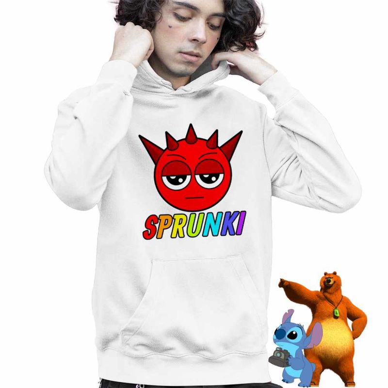 Fashion, accesorii si bijuterii - Copii - Imbracaminte copii - Pulovere si hanorace copii - Hanorac Copii Baieti Sprunki Raddy Sound Music Game, alb, marime XL Copii - Infinity.ro