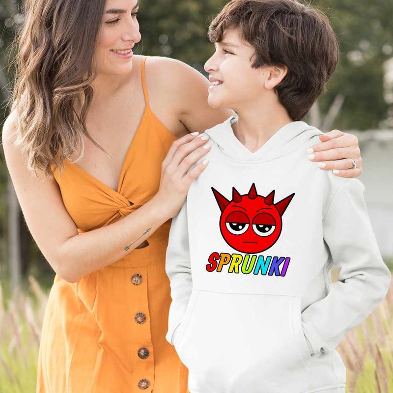 Fashion, accesorii si bijuterii - Copii - Imbracaminte copii - Pulovere si hanorace copii - Hanorac Copii Baieti Sprunki Raddy Sound Music Game, alb, marime XL Copii - Infinity.ro
