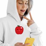 Fashion, accesorii si bijuterii - Copii - Imbracaminte copii - Pulovere si hanorace copii - Hanorac Copii Fete Squishmallows Mar Fruct, alb, marime M Copii - Infinity.ro