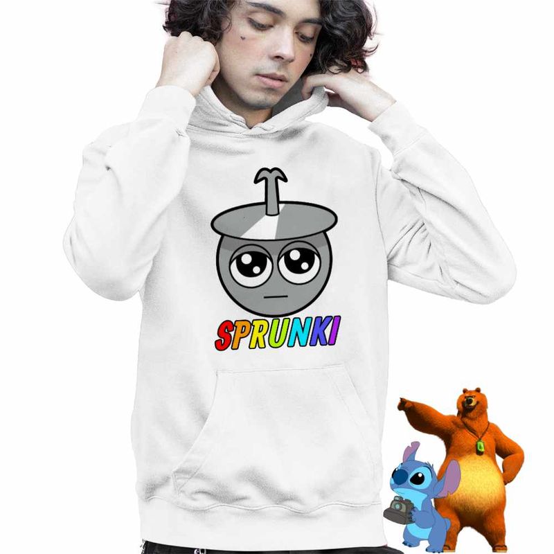 Fashion, accesorii si bijuterii - Copii - Imbracaminte copii - Pulovere si hanorace copii - Hanorac Copii Baieti Sprunki Head Beats Music Gamer, alb, marime S Copii - Infinity.ro