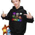 Fashion, accesorii si bijuterii - Copii - Imbracaminte copii - Pulovere si hanorace copii - Hanorac Copii Baieti Sprunki Horror Team, negru, marime S Copii - Infinity.ro