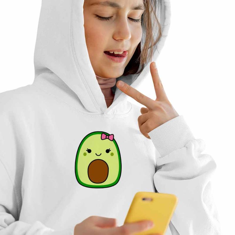Fashion, accesorii si bijuterii - Copii - Imbracaminte copii - Pulovere si hanorace copii - Hanorac Copii Fete Squish mallows Avocado, alb, marime XL Copii - Infinity.ro