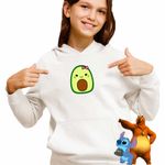 Fashion, accesorii si bijuterii - Copii - Imbracaminte copii - Pulovere si hanorace copii - Hanorac Copii Fete Squish mallows Avocado, alb, marime XL Copii - Infinity.ro