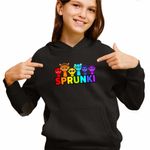 Fashion, accesorii si bijuterii - Copii - Imbracaminte copii - Pulovere si hanorace copii - Hanorac Copii Fete Sprunki Music Beats Game, negru, marime S Copii - Infinity.ro