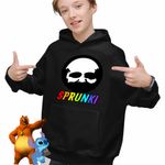 Fashion, accesorii si bijuterii - Copii - Imbracaminte copii - Pulovere si hanorace copii - Hanorac Copii Baieti Sprunki Game Old Black Music Game, negru, marime M Copii - Infinity.ro