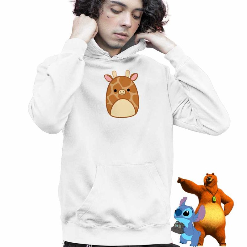 Fashion, accesorii si bijuterii - Copii - Imbracaminte copii - Pulovere si hanorace copii - Hanorac Copii Baieti Squishmallows Girafa Africa, alb, marime L Copii - Infinity.ro