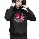 Fashion, accesorii si bijuterii - Copii - Imbracaminte copii - Pulovere si hanorace copii - Hanorac Copii Baieti Pj Masks Owlette Eroi Pijamale, negru, marime XL Copii - Infinity.ro