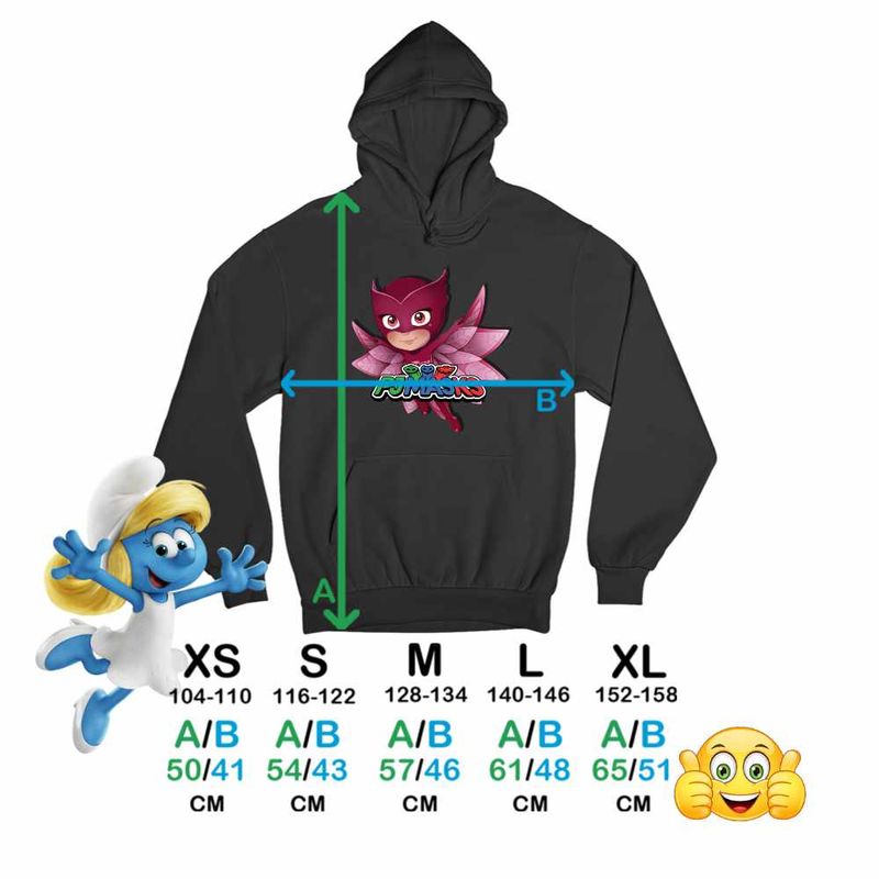 Fashion, accesorii si bijuterii - Copii - Imbracaminte copii - Pulovere si hanorace copii - Hanorac Copii Baieti Pj Masks Owlette Eroi Pijamale, negru, marime XL Copii - Infinity.ro
