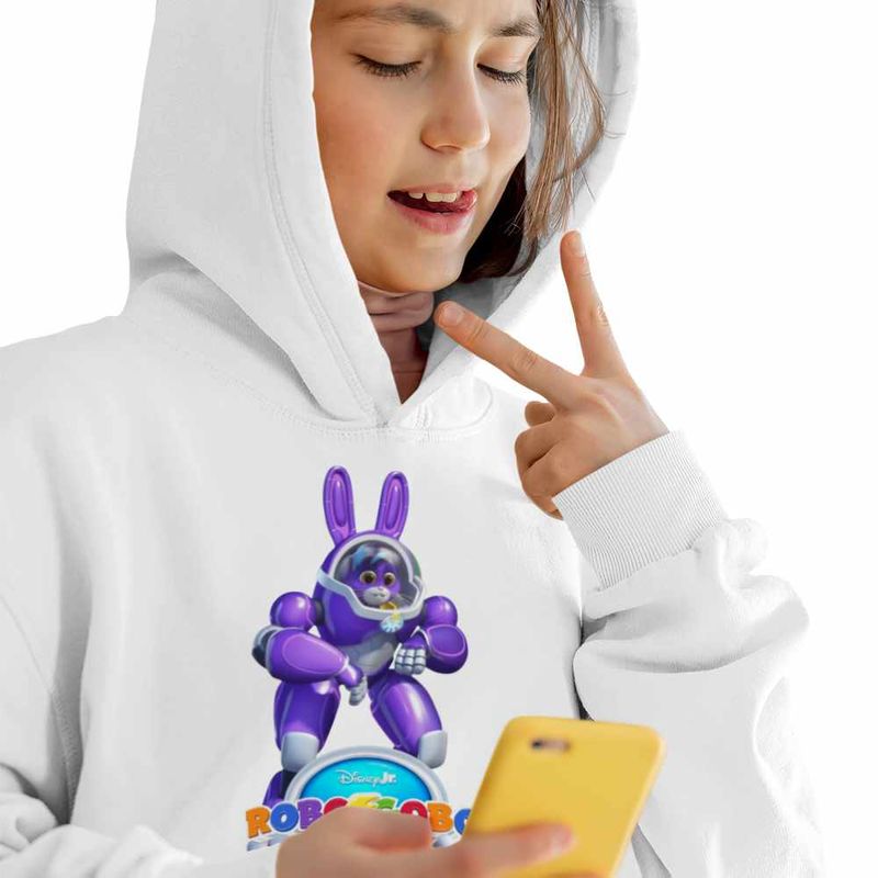 Fashion, accesorii si bijuterii - Copii - Imbracaminte copii - Pulovere si hanorace copii - Hanorac Copii Fete Robogobo Hopper Robosuit, alb, marime S Copii - Infinity.ro