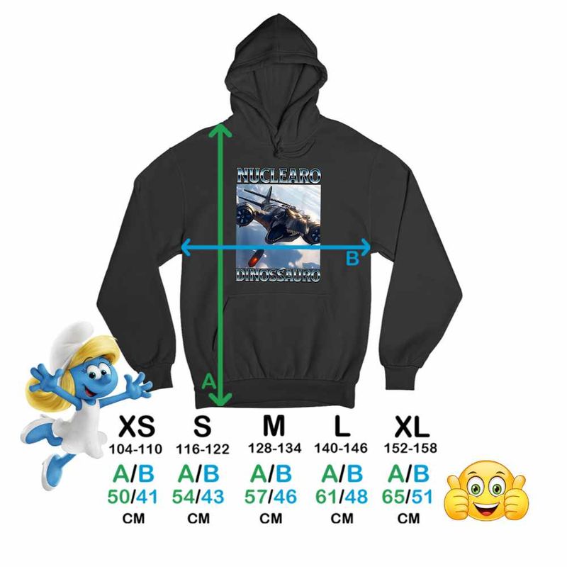 Fashion, accesorii si bijuterii - Copii - Imbracaminte copii - Pulovere si hanorace copii - Hanorac Copii Fete Nuclearo Dinossauro Italian Meme Brainrot Brain Rot, negru, marime M Copii - Infinity.ro