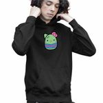 Fashion, accesorii si bijuterii - Copii - Imbracaminte copii - Pulovere si hanorace copii - Hanorac Copii Baieti Squishmallows Pisica Zombie Horror, negru, marime L Copii - Infinity.ro