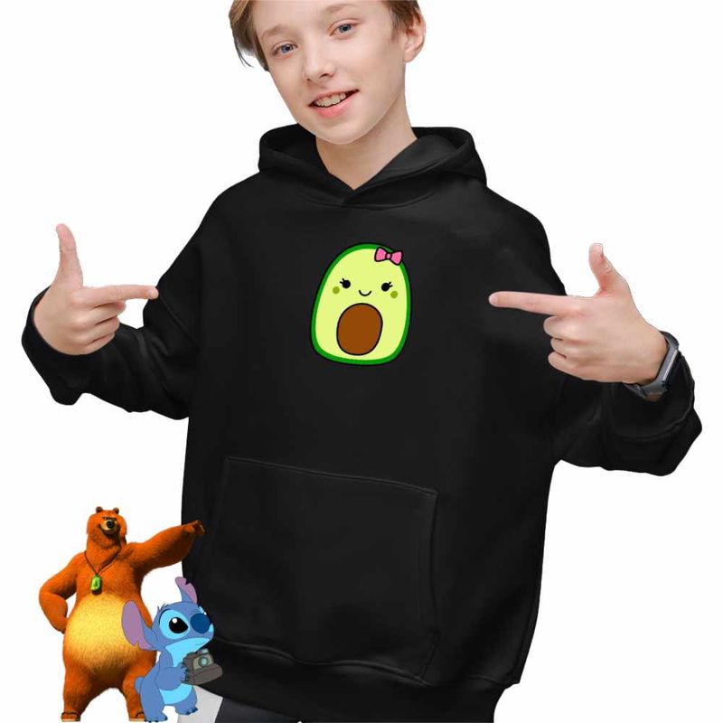 Fashion, accesorii si bijuterii - Copii - Imbracaminte copii - Pulovere si hanorace copii - Hanorac Copii Baieti Squish mallows Avocado, negru, marime M Copii - Infinity.ro