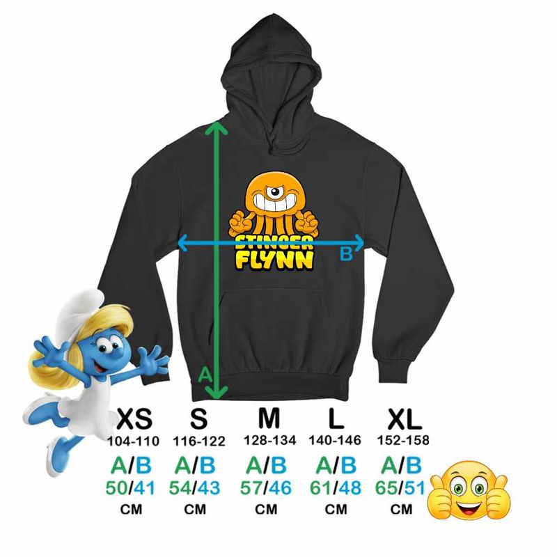 Fashion, accesorii si bijuterii - Copii - Imbracaminte copii - Pulovere si hanorace copii - Hanorac Copii Baieti Banban Stinger Flynn Caracatita, negru, marime M Copii - Infinity.ro