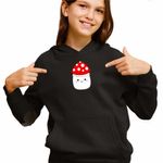 Fashion, accesorii si bijuterii - Copii - Imbracaminte copii - Pulovere si hanorace copii - Hanorac Copii Fete Squishmallows Ciuperca Mario, negru, marime S Copii - Infinity.ro