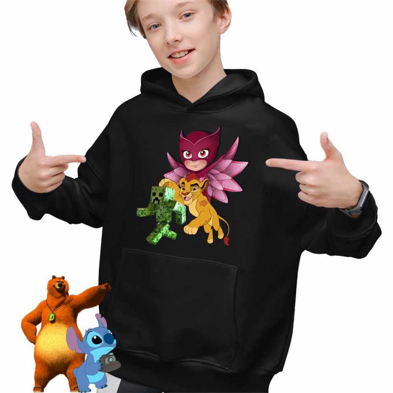 Fashion, accesorii si bijuterii - Copii - Imbracaminte copii - Pulovere si hanorace copii - Hanorac Copii Baieti Owlette Creeper Garda Felina Kion, negru, marime XL Copii - Infinity.ro