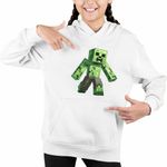 Fashion, accesorii si bijuterii - Copii - Imbracaminte copii - Pulovere si hanorace copii - Hanorac Copii Fete Creeper Vagabond Minecraft, alb, marime XL Copii - Infinity.ro