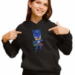 Fashion, accesorii si bijuterii - Copii - Imbracaminte copii - Pulovere si hanorace copii - Hanorac Copii Fete Pj Masks Catboy Eroii Pijama, negru, marime L Copii - Infinity.ro