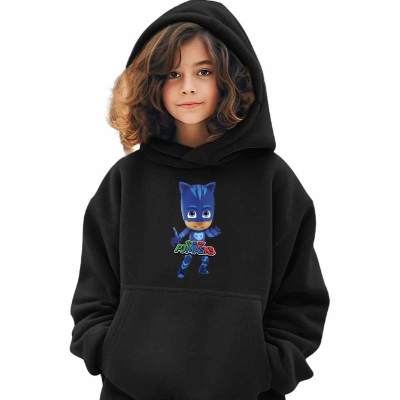 Fashion, accesorii si bijuterii - Copii - Imbracaminte copii - Pulovere si hanorace copii - Hanorac Copii Fete Pj Masks Catboy Eroii Pijama, negru, marime L Copii - Infinity.ro