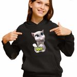 Fashion, accesorii si bijuterii - Copii - Imbracaminte copii - Pulovere si hanorace copii - Hanorac Copii Fete Angela Talking Tom, negru, marime S Copii - Infinity.ro