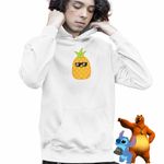 Fashion, accesorii si bijuterii - Copii - Imbracaminte copii - Pulovere si hanorace copii - Hanorac Copii Baieti Squishmallows Ananas Squish, alb, marime L Copii - Infinity.ro